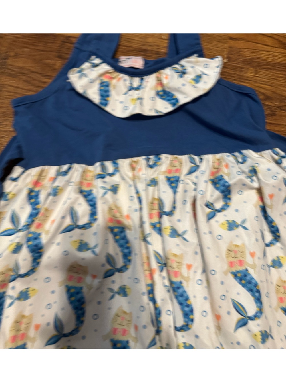Girls Pete & Lucy Mermaid cat dress 10-12 NEW
